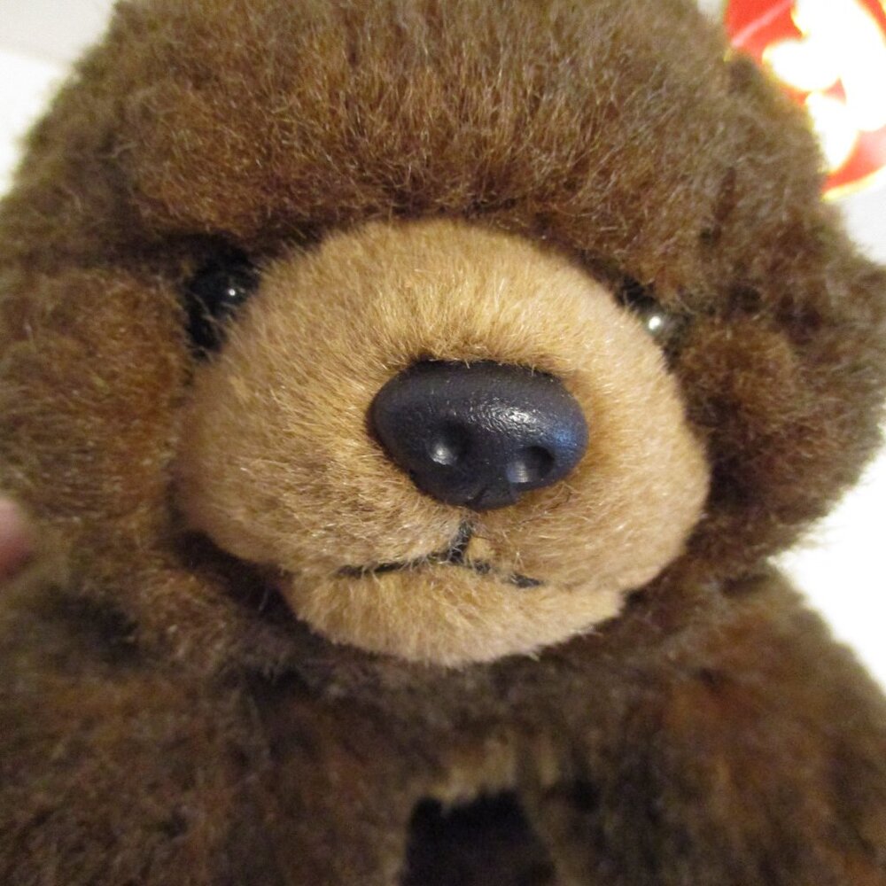 TY Beanie Plush Paws Vintage 1996 Brown Black Cuddly Animal Plush Bear